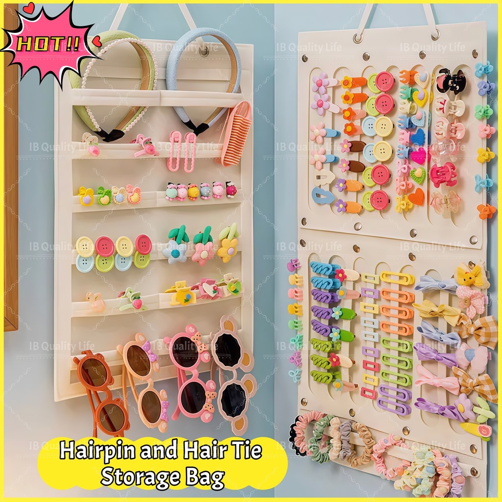 Children's Hair Accessory Organizer Wall Hanging Storage Bag Kids Hair ...