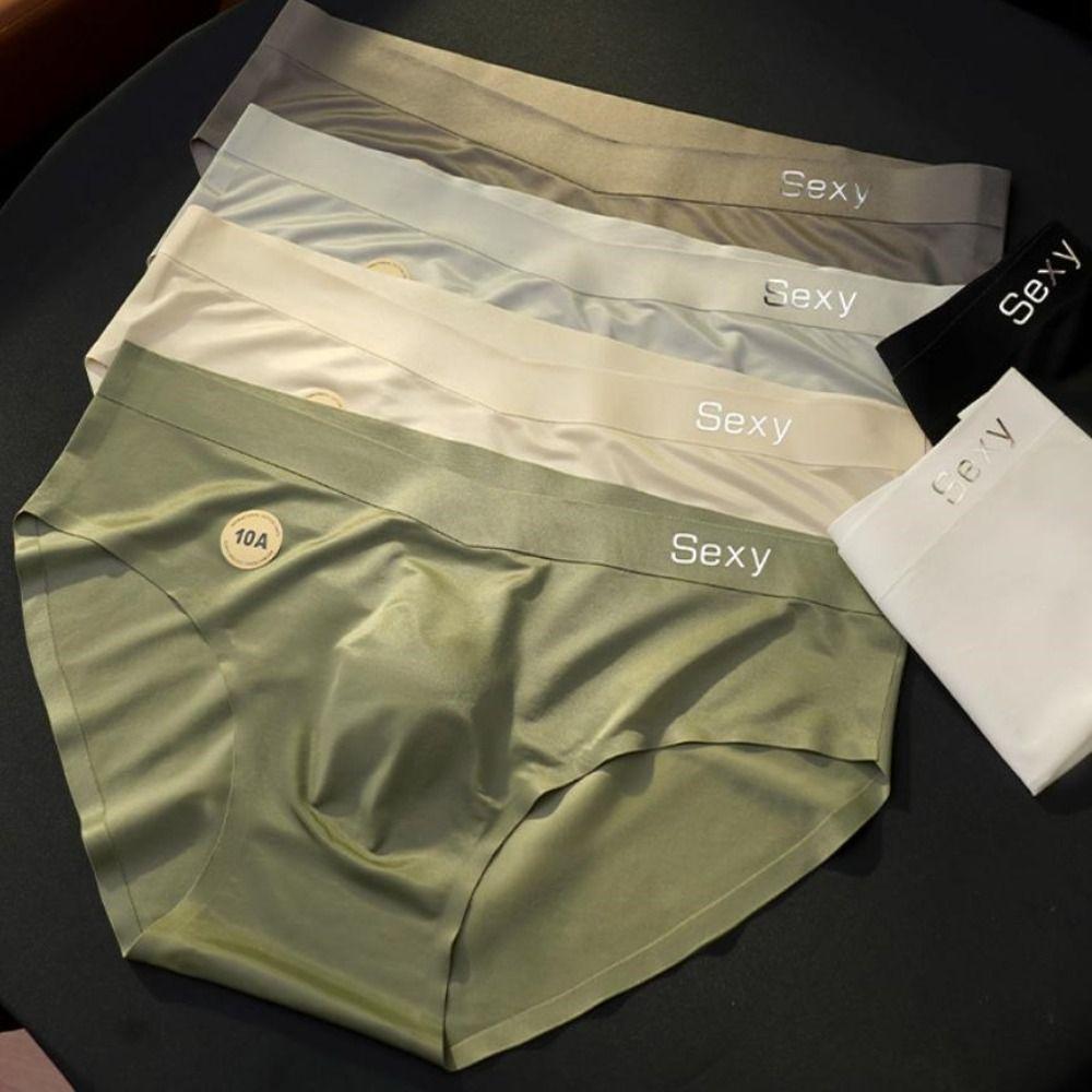 JYHOUSE Satin Briefs Men, Underpants Summer Thin Ice Silk Panties ...