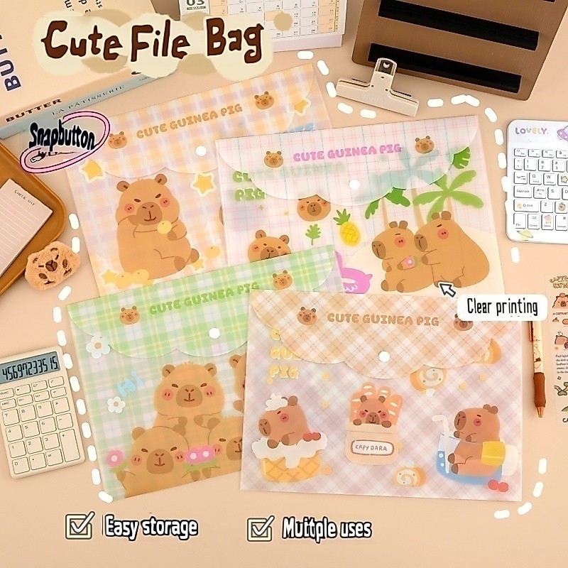 A4 Cute Transparent Waterproof Folder Plastic Clear Envelope Folder ...