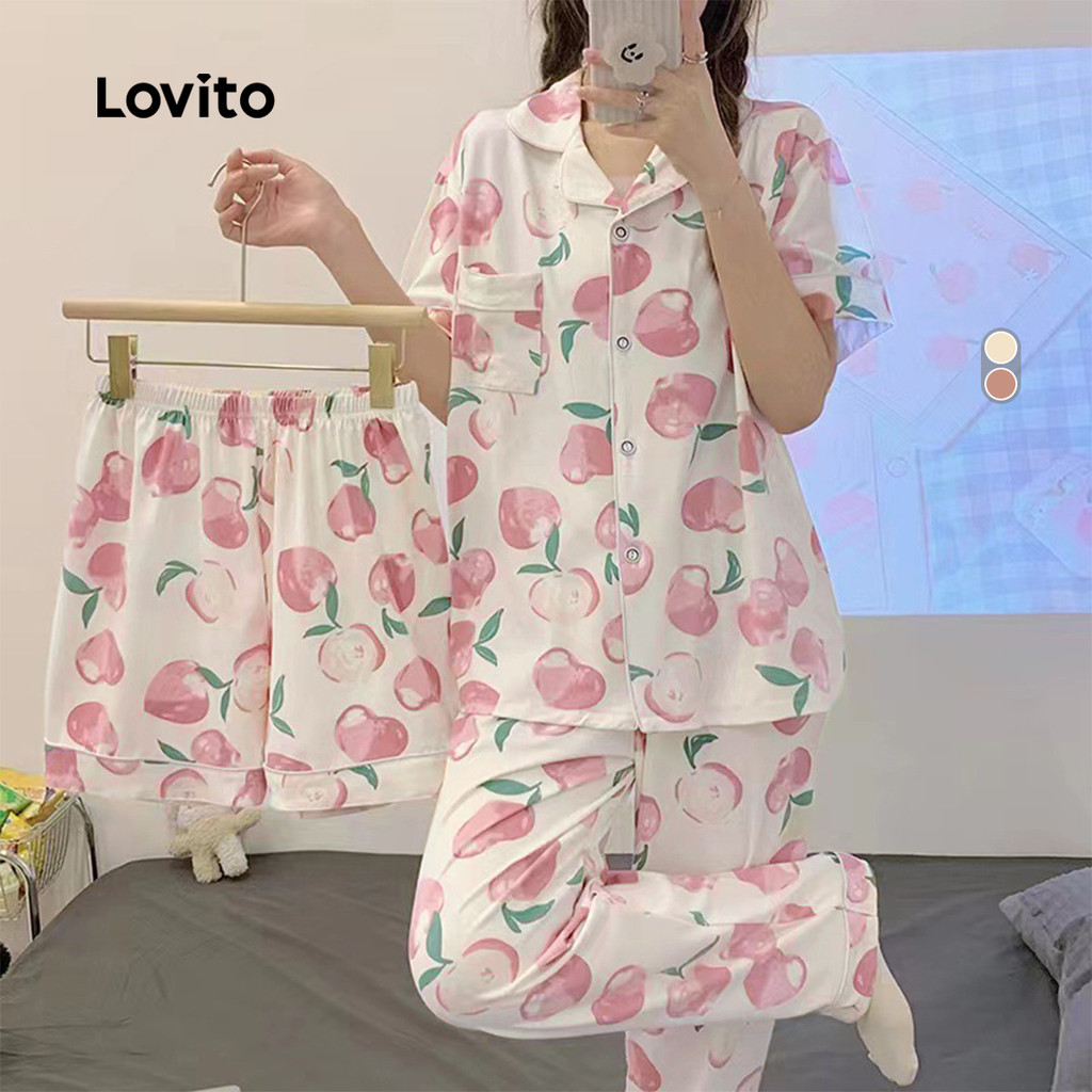 Lovito Women Cute Pajama Sets Pack of 3 Combined Spring/summer Style 1 ...
