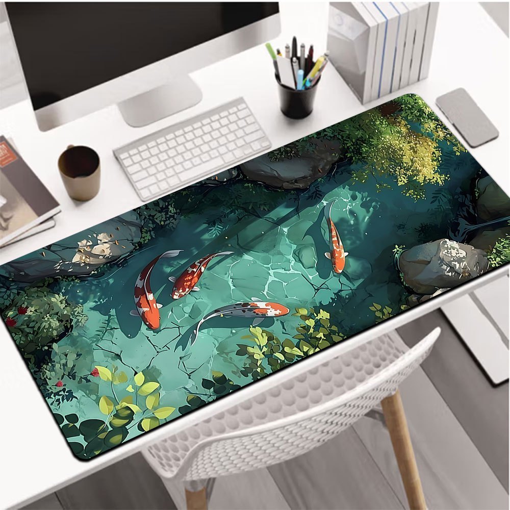 Fish Desk Mat Non-Slip Table Keyboard Mat High Quality Extended Mouse ...