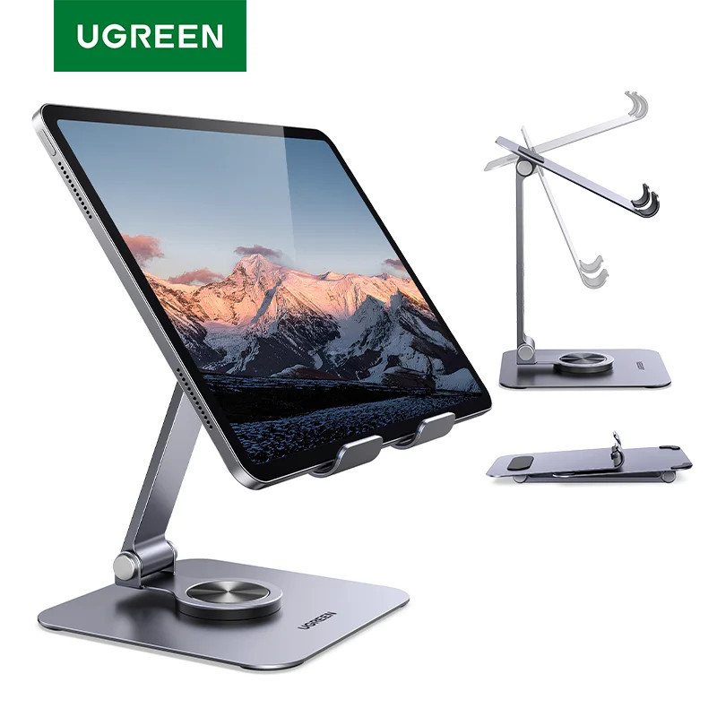 UGREEN Tablet Phone Stand Support 360°Rotatable Aluminum For iPhone ...