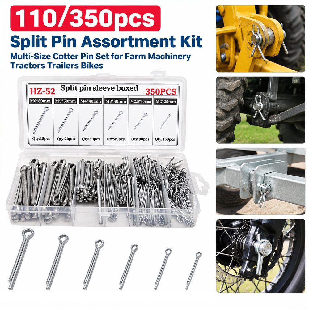 APPEAEA 110/350Pcs Split Pin, Carbon Steel Multi-Size Cotter Pin ...