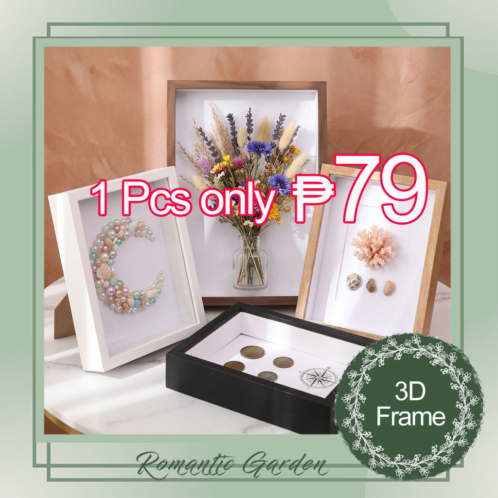 Transparent Glass Wooden DIY Shadow Box Photo Frame | Shopee Philippines