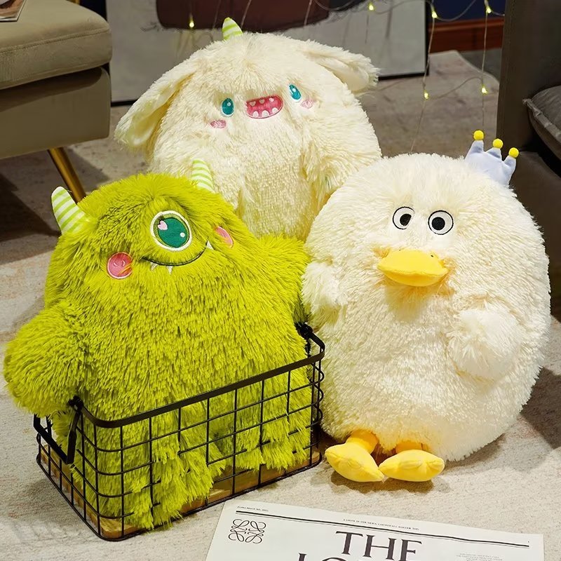 Cartoon Cute Duck Rabbit Little Monster Doll Soft Cute Healing Furry ...