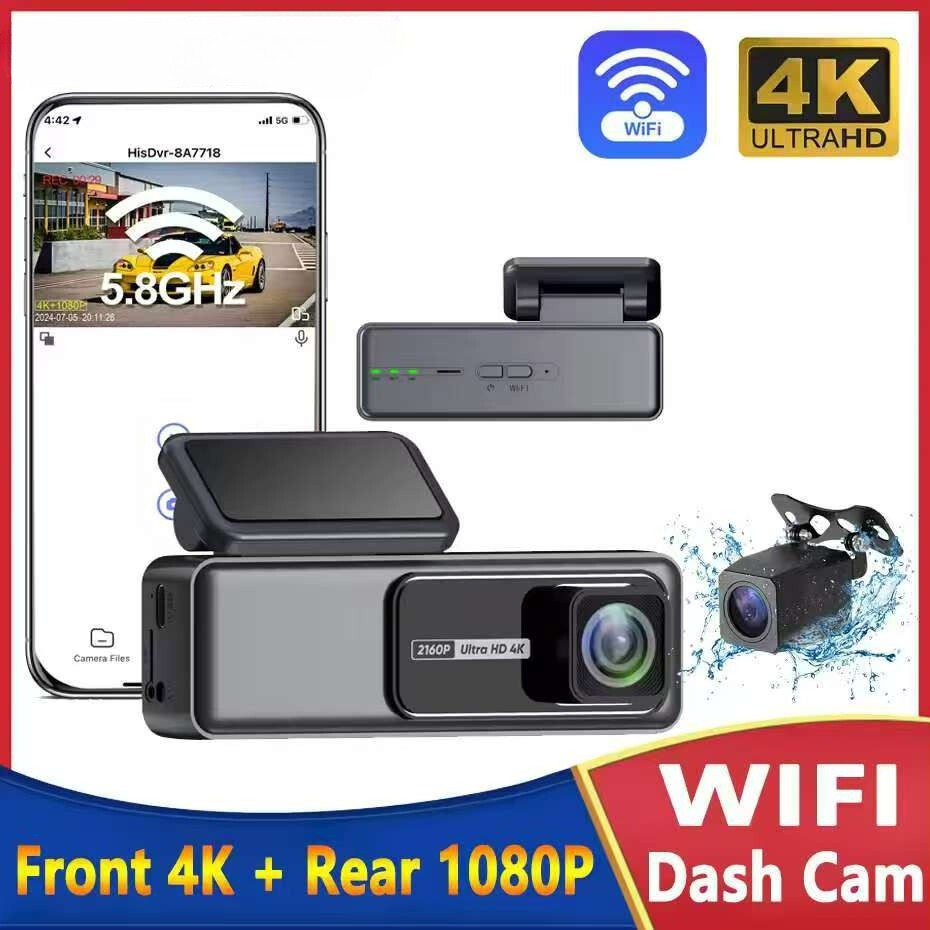 Dash Cam for Cars Car Camera Dash Cam 4K WIFI Camera for Car Front and ...