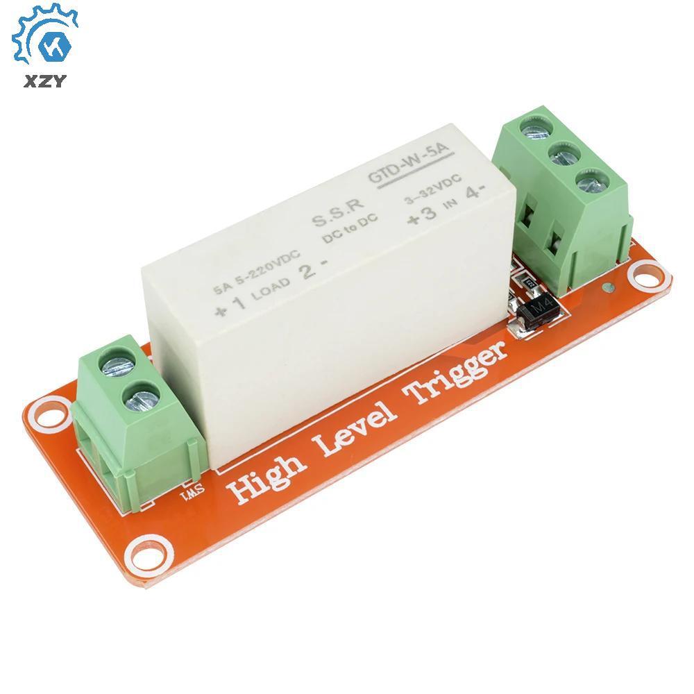 DC 5V 1 Channel SSR Solid State Relay High and Low Level Trigger Relay ...