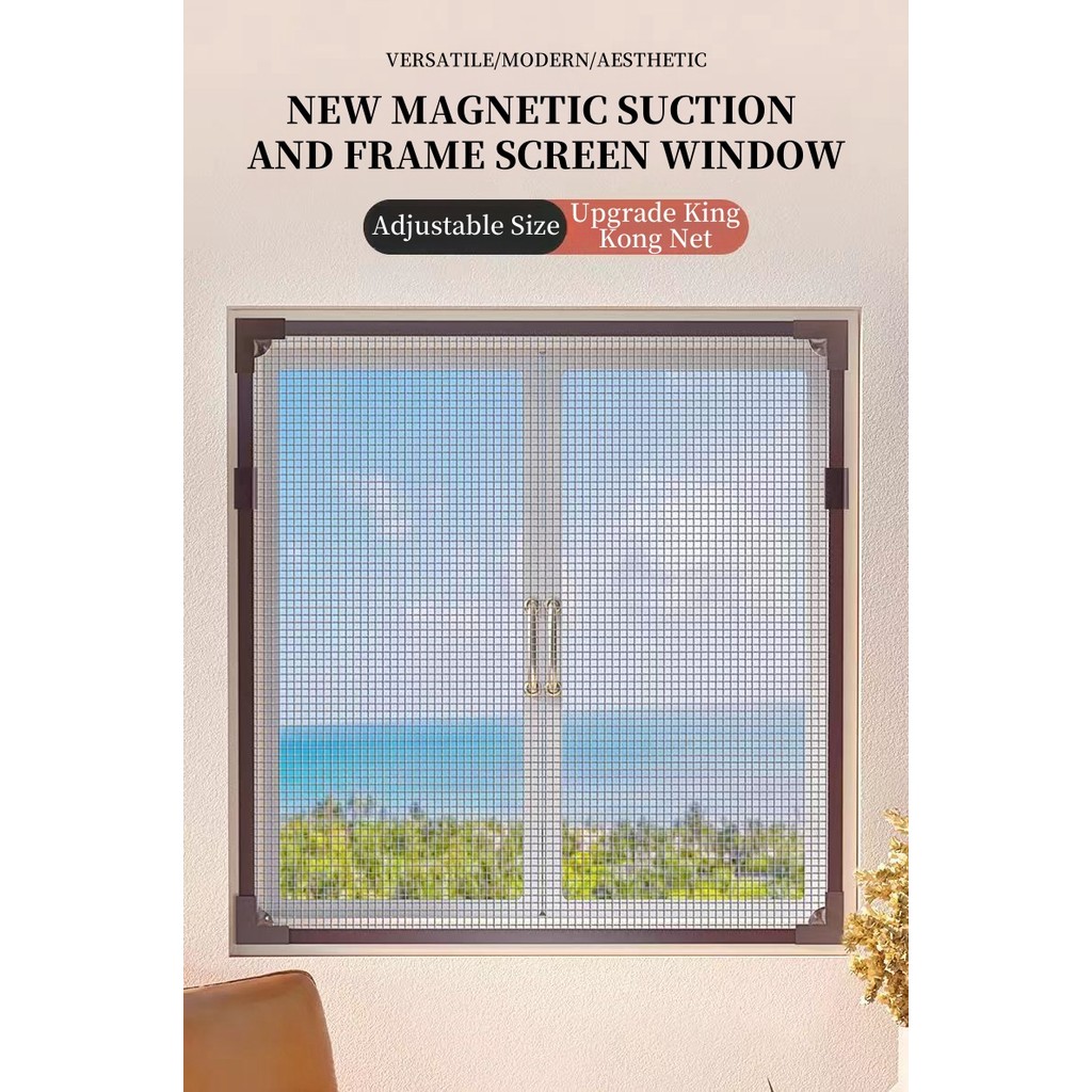 150×180cm Insect Magnetic Window Screen Mesh DIY Anti Fly Mosquito Net ...