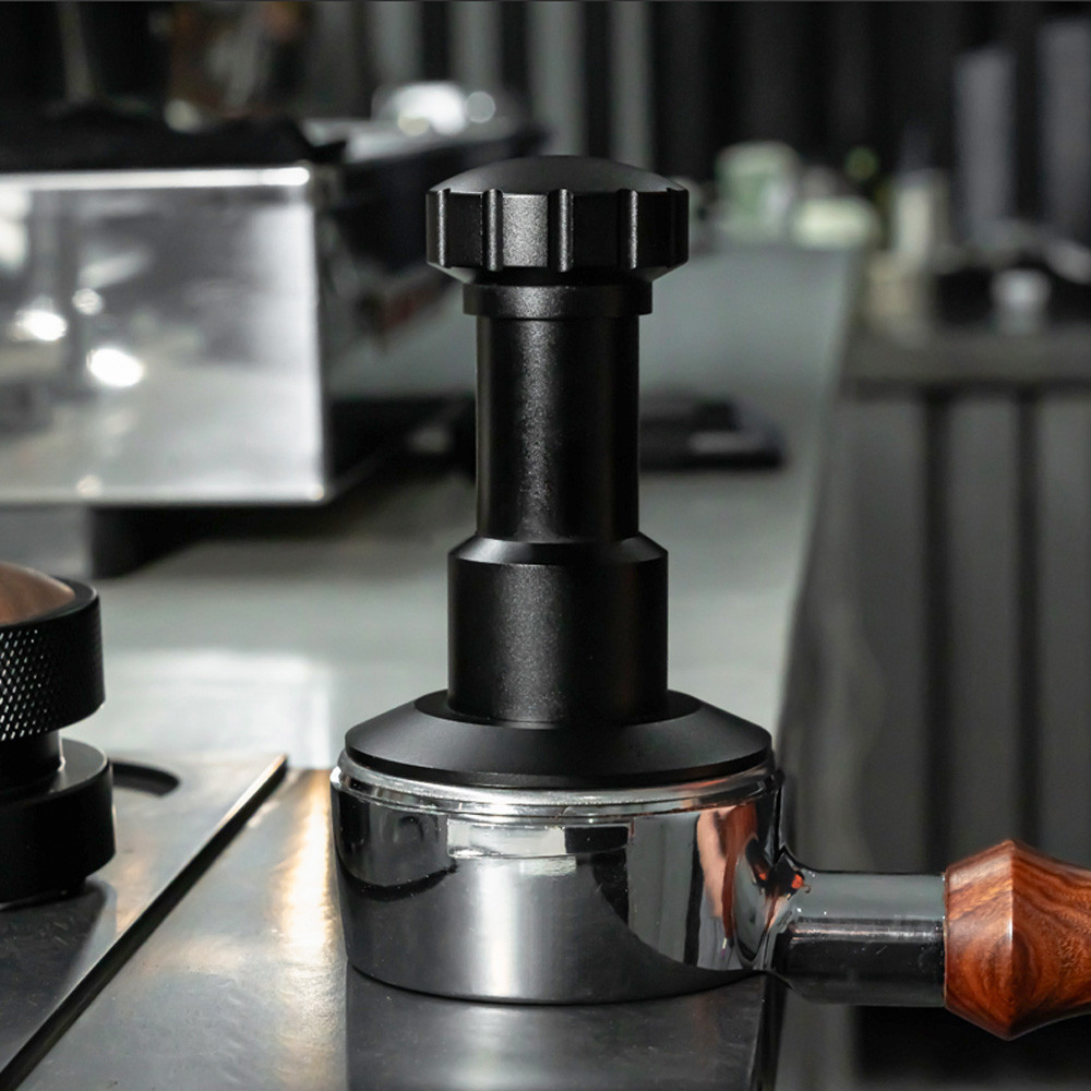 NOONOPH Coffee Impact Tamper, Ripple Base Stainless Steel Spring Loaded ...