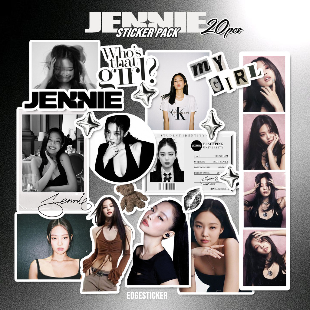 20pcs JENNIE Stickers Blackpink Pack | Korean Idol Sticker Aesthetic ...