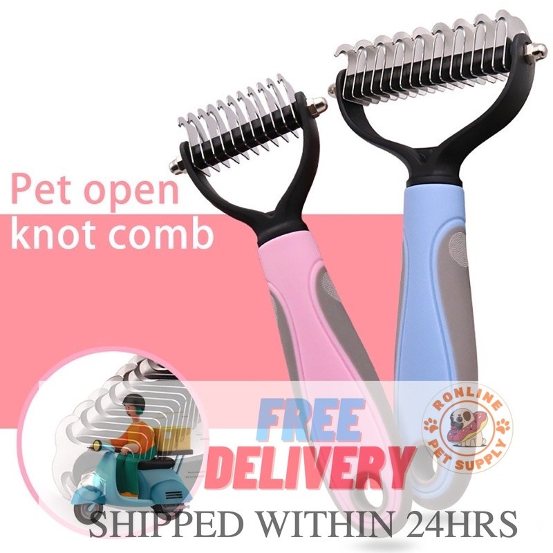 Dog Cat Pet Dematting Comb Pet Rake for Pet Deshedding Brush Heavy Duty ...