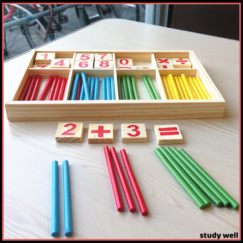 Wooden Educational Math Toys For Kids Early Learning Counting Sticks ...