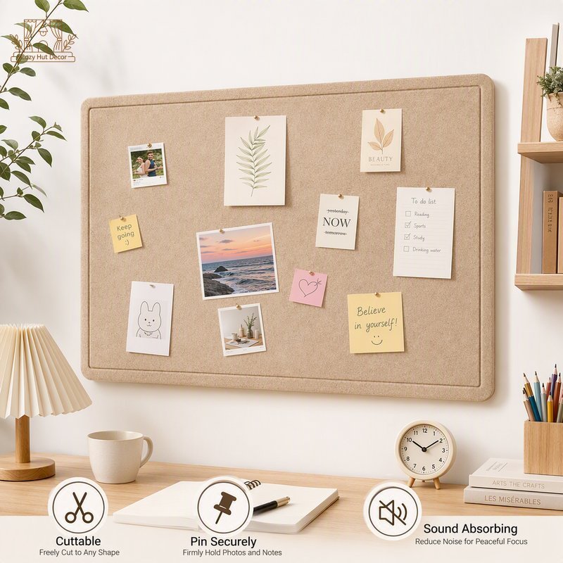 Pinable Felt Board Cuttable Cork Bulletin Board Wall Memo Photo Display ...