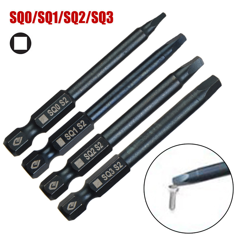 [TRSBX]65mm SQ0 SQ1 SQ2 Square Head Screwdriver Bits Set Hex Shank ...