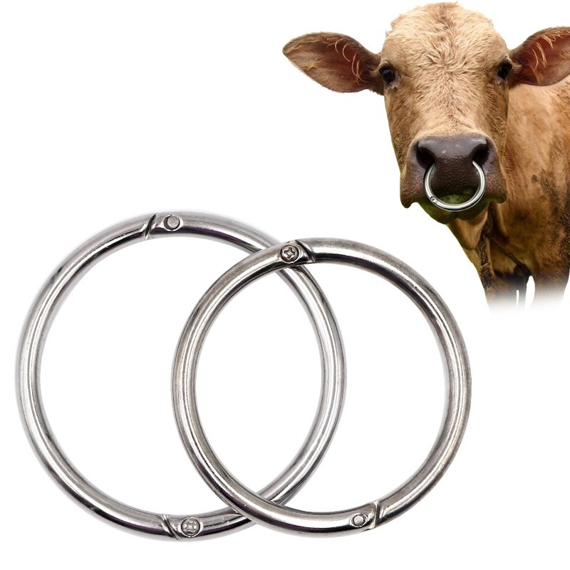 1Pcs Big Cattle Nose Ring Cattle traction ring Large Circle Stainless ...