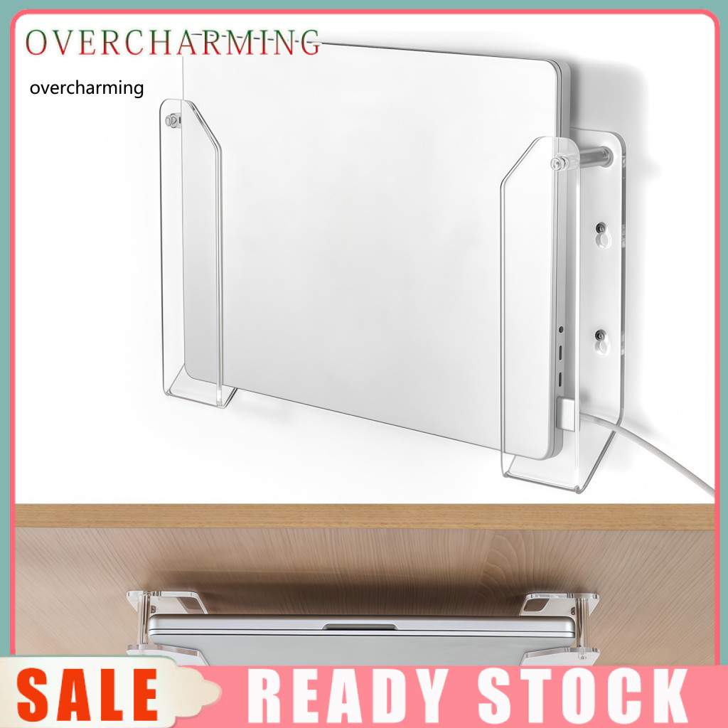 Vertical Laptop Stand for Desk Acrylic Laptop Wall Mount Holder Space ...