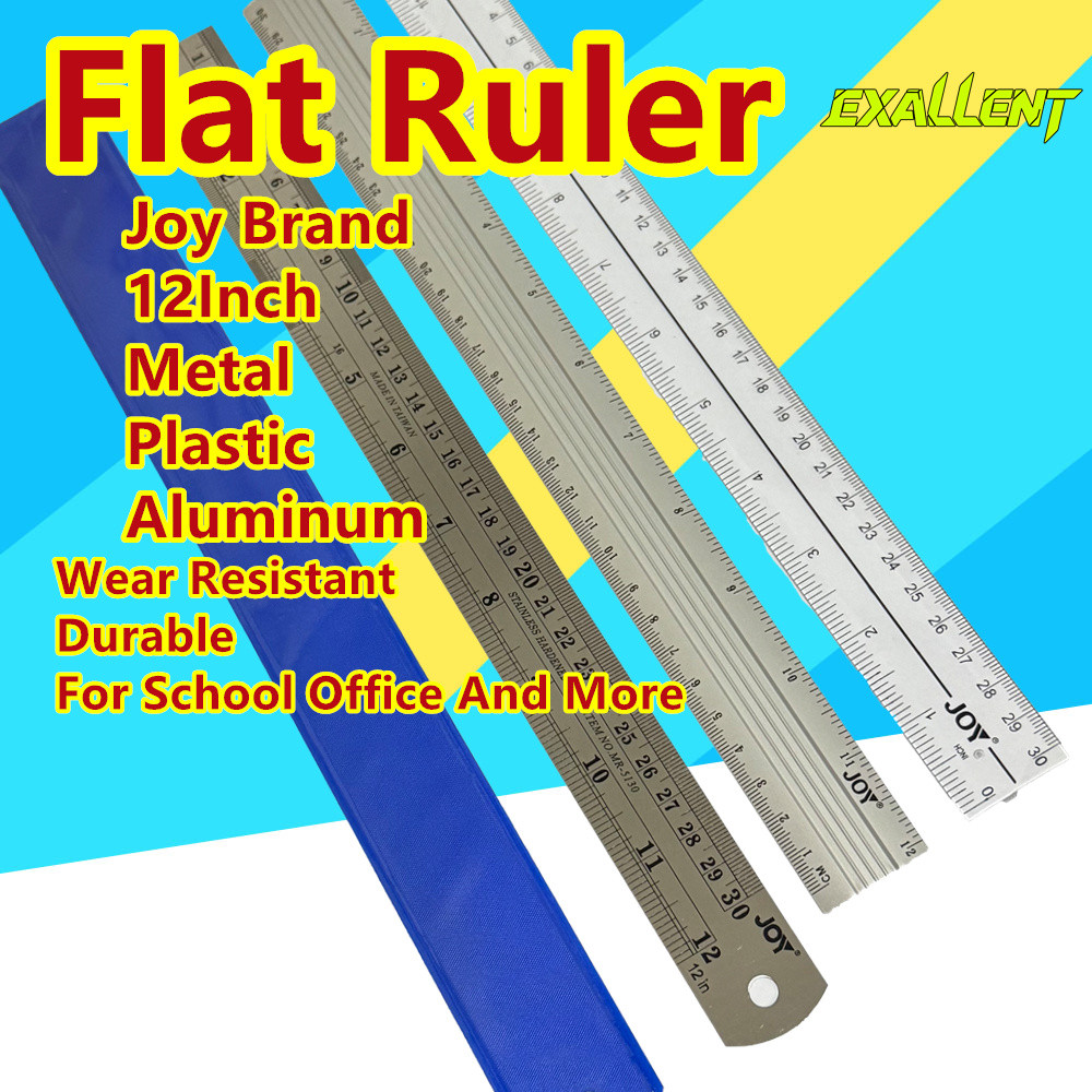 12 inch Straight Ruler Durable High Quality Plastic Flexible / Aluminum ...