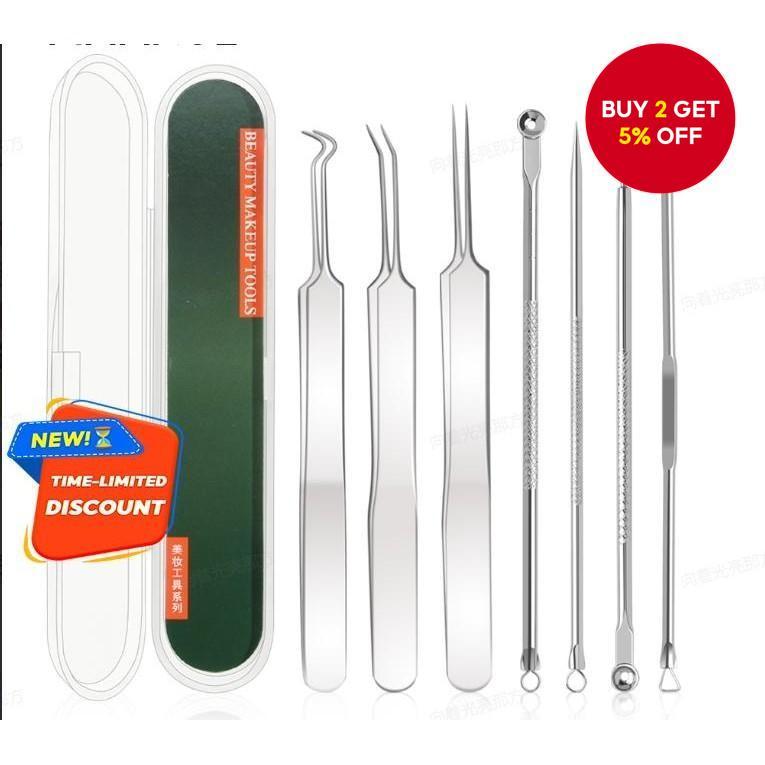7-Piece Acne Tweezers Set Acne Needle Deep Cleansing Skin Remove ...