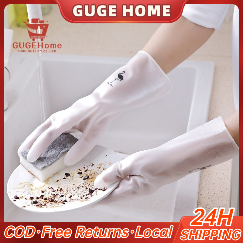 Rubber Dishwashing Gloves Durable Waterproof Washing Vegetables Fruit ...