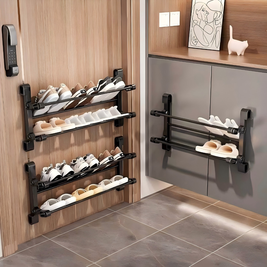 Slim Folding Shoe Rack for Home Use, Simple Entryway Shoe Cabinet with ...