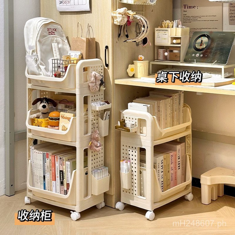 Storage Rack Small Trolley Student Pegboard Under Desk Trolley Backpack ...