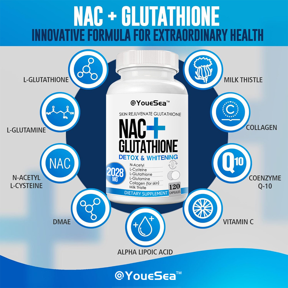 best glutathione pills skin whitening Glutathione Complex 2028mg with NAC & Collagen Capsules, Antioxidant  Support for Skin Brightening and Detox