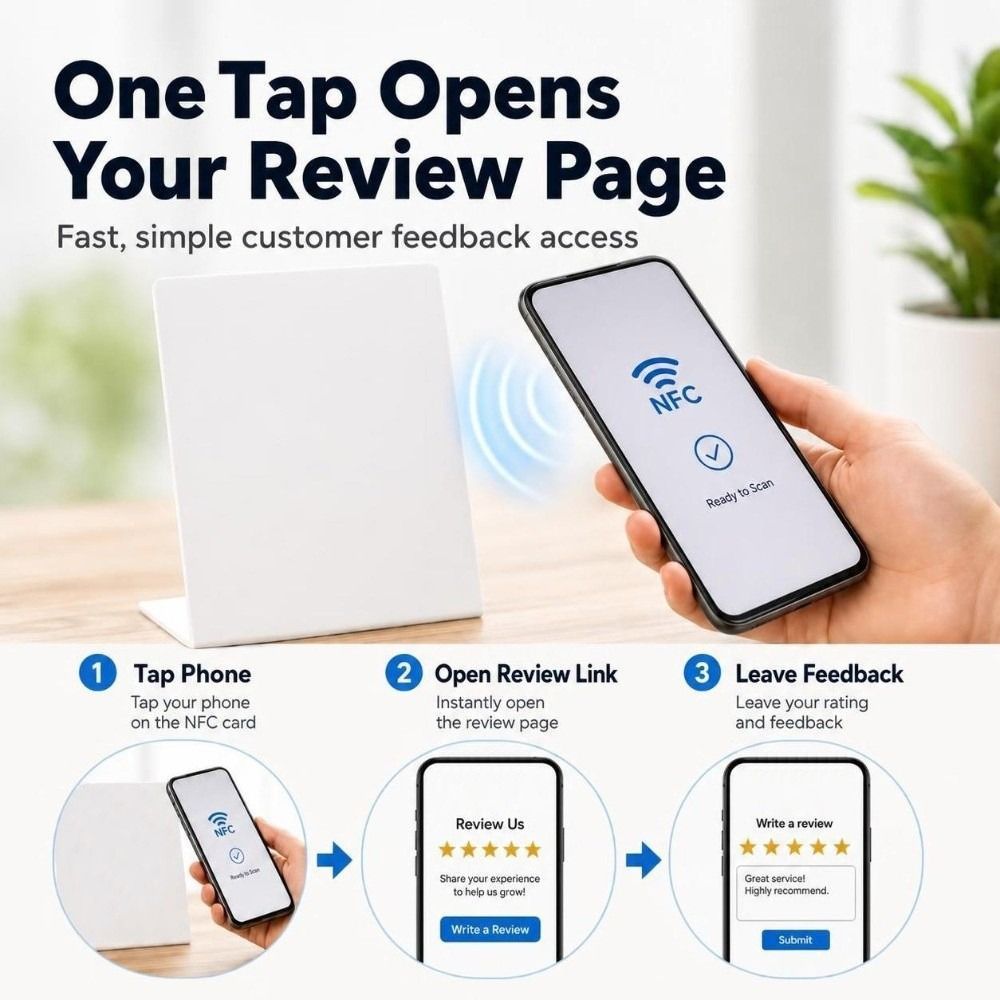 ZILUO NFC Review Display Card, Reusable Tap to Open NFC Counter Sign ...