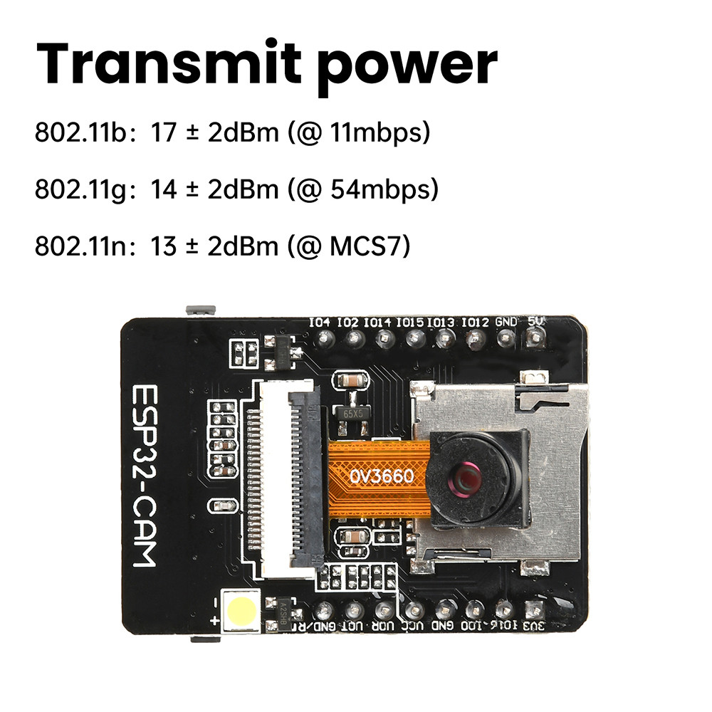 Pcbfun ESP32-CAM-MB WIFI BT Development Board OV3660 Camera Module USB ...