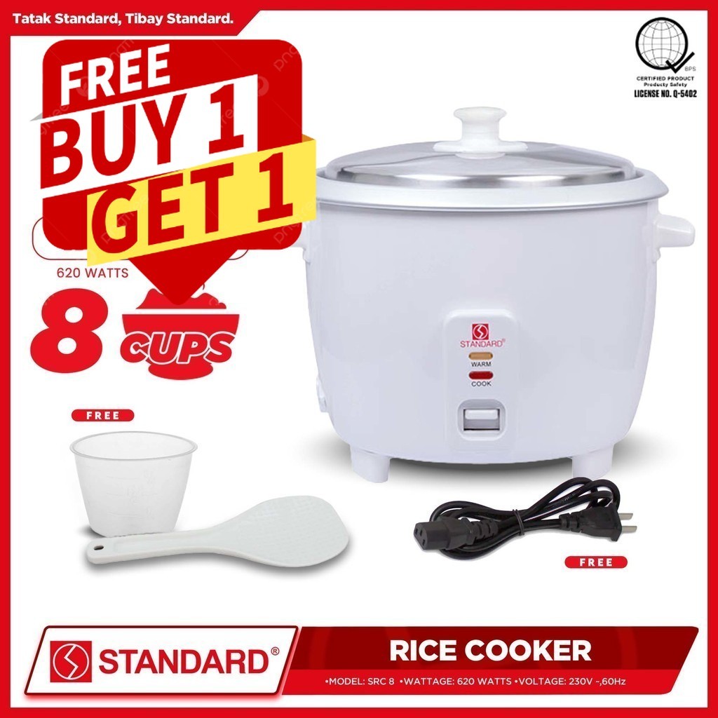Standard Rice Cooker 1.5L (Plain White) SRC 8 | Shopee Philippines