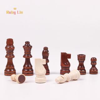 Ruby Lin 32pcs Wooden Chess Pieces Complete Chessmen International Word ...