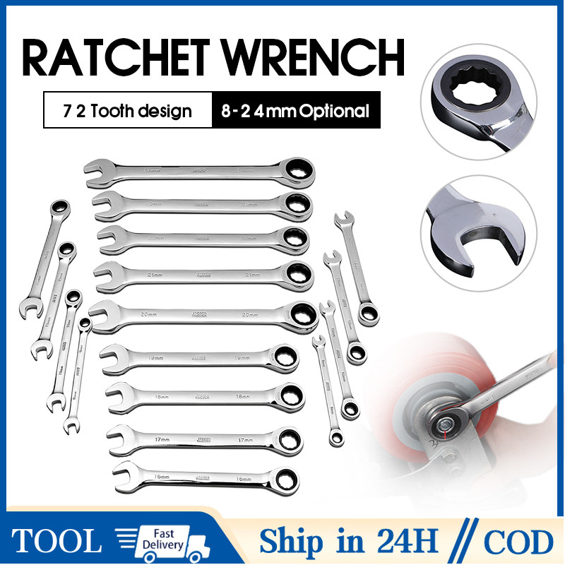 Rachet Combination Wrench 8-32mm Professional Dual Purpose Allen Wrench ...