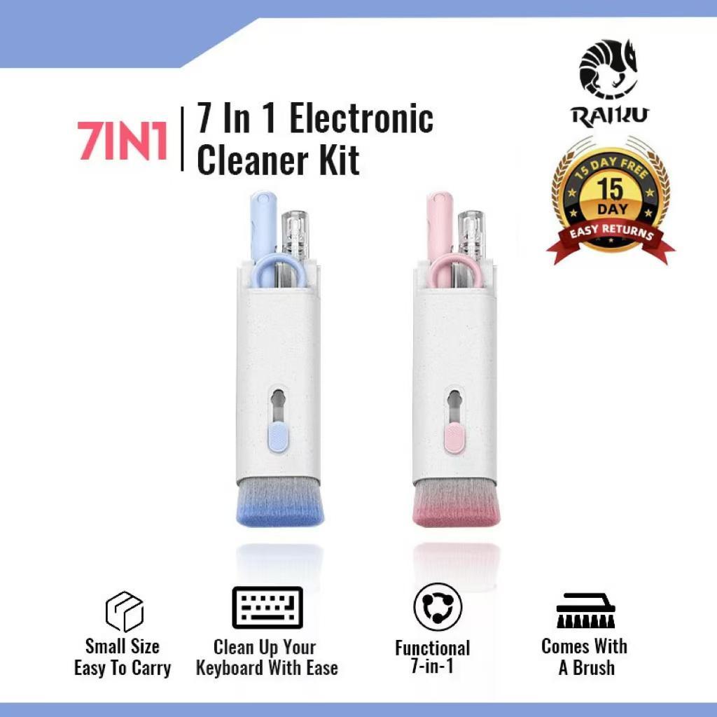 Raiku Portable 7-in-1 Cleaning Kit - Keyboard Brush, Headset Cleaner ...