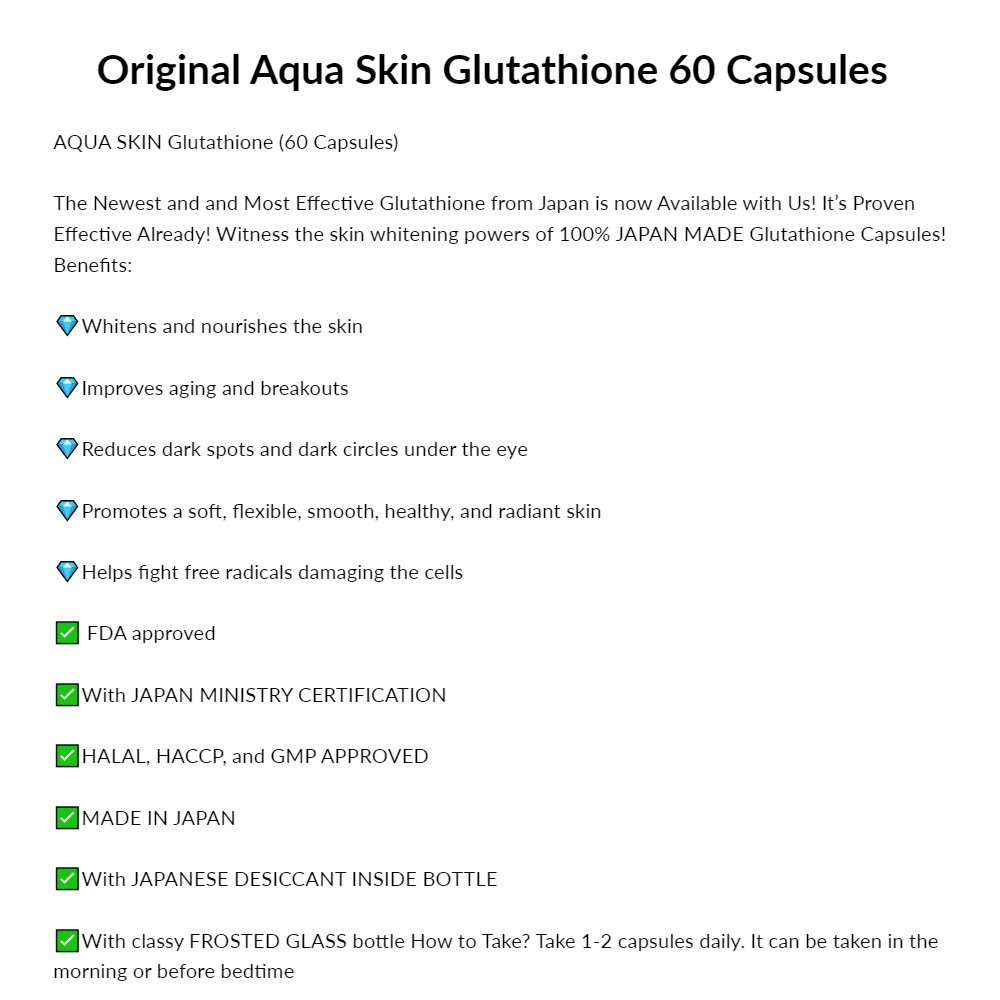 aqua skin glutathione made in japan Original Capsules, Premium Japanese Skin Brightening Supplement, Fade Sun Spot 2% GHK-Cu Copper Peptide MANEE Gluta Collagen:PINK GLUTA CJC-1295 research peptide
