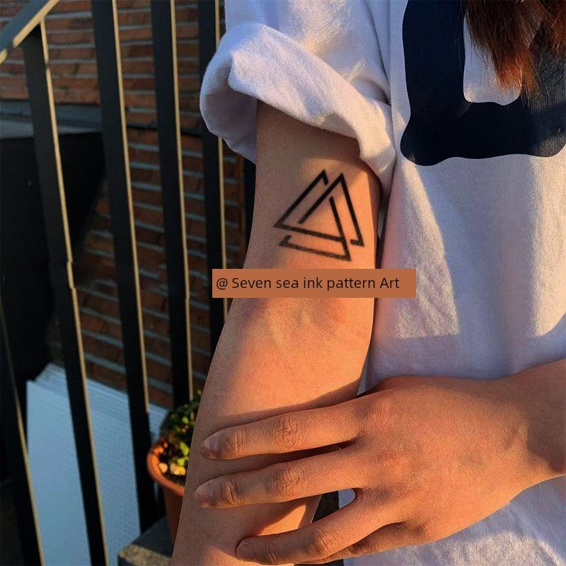 halloween tattoo sticker tattoo temporary Triangle inlay geometric ...