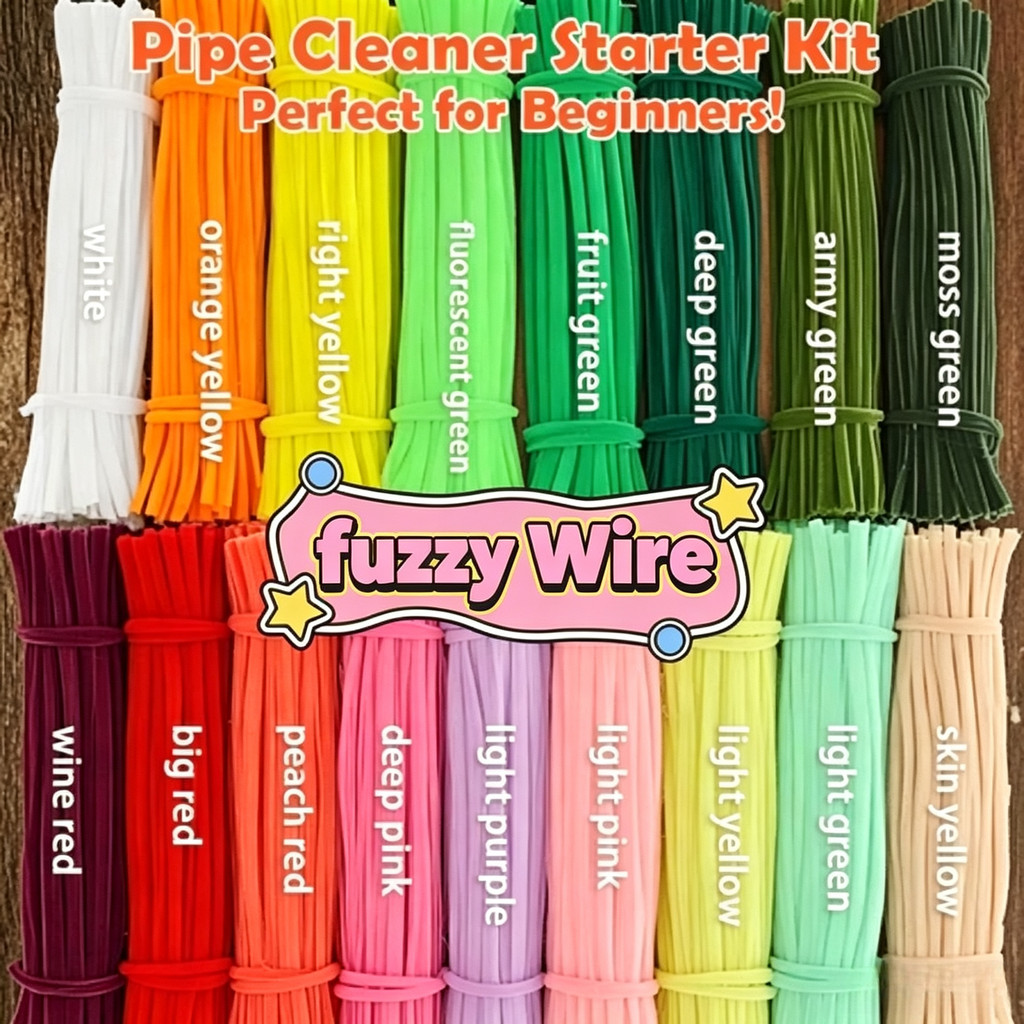 100pcs 8mm Extra thick Fuzzy Wire Velvet wire Chenille Stems Pipe ...