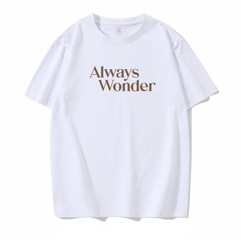 LingOrm / always wonder / 半袖シャツ Mサイズ Lingorm Always Wonder Round Neck Cotton T Short Sleeve Casual Hip