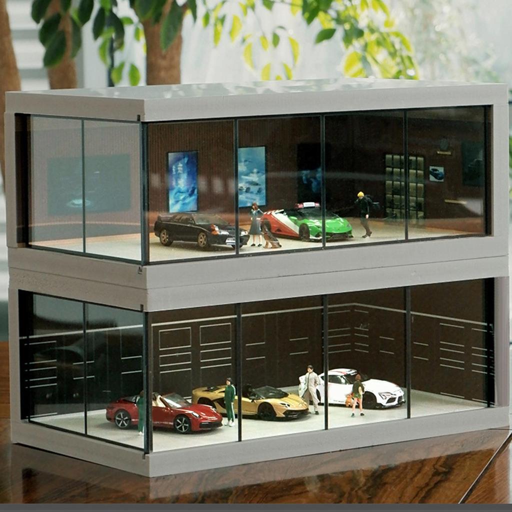 1:64 Model Car Showcase with Lighted Protection for Doll Vehicles And ...