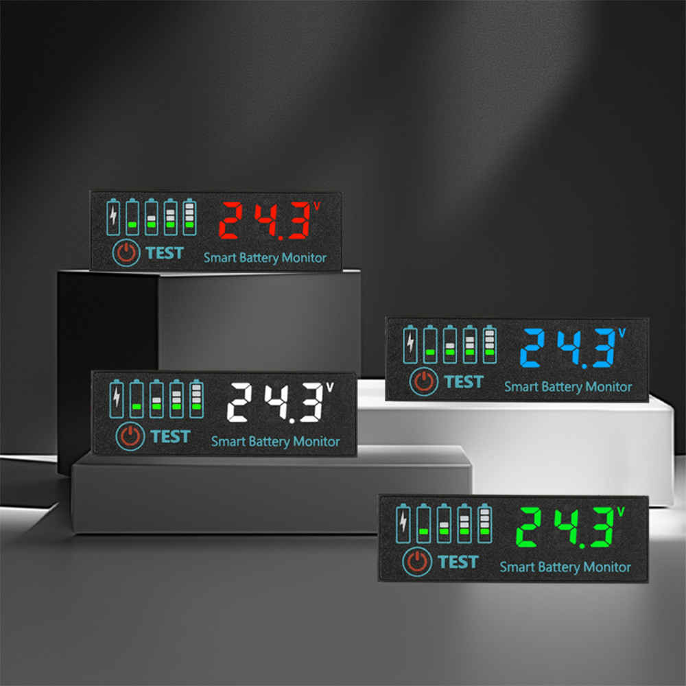 DC 7-55V Universal Battery Charge Indicator Panel LED Indicator Acid ...