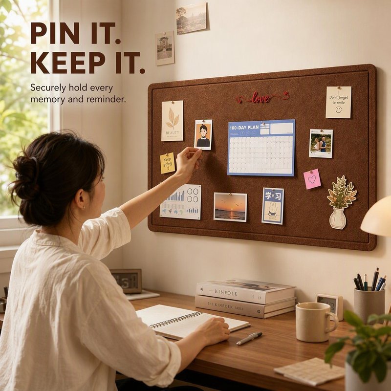 Pinable Felt Board Cuttable Cork Bulletin Board Wall Memo Photo Display ...