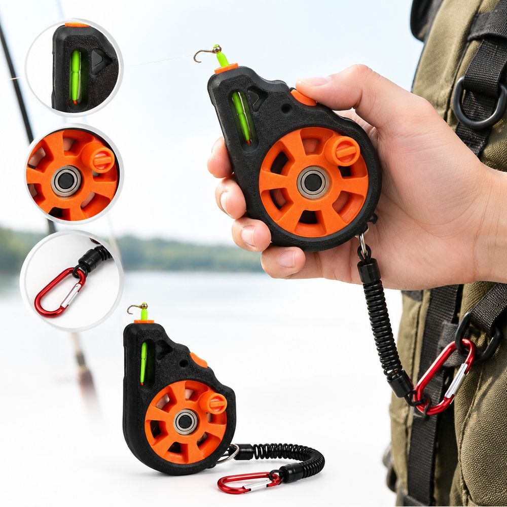 CLEVER Pocket Fishing Reel, Hand Line Reel Portable Mini Fishing Wheel ...