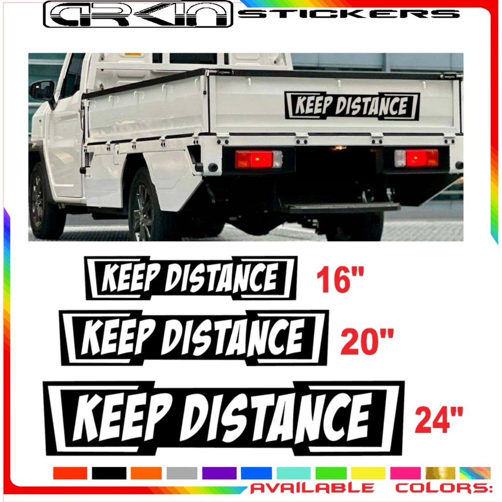 KEEP DISTANCE sticker waterproof automotive stickers | Shopee Philippines