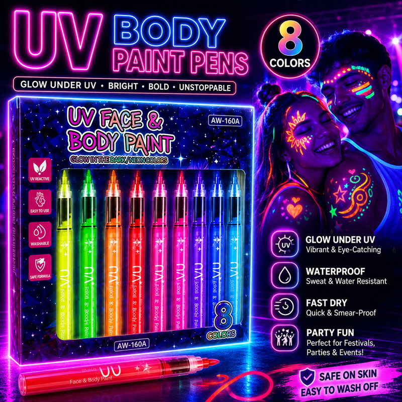 Luminous Marker Pen Waterproof Glow In The Dark Tattoo Body Paint DIY ...