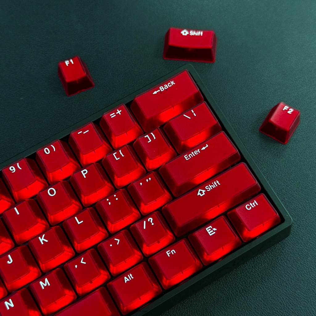 Red Jade Pudding Keycaps Doule Shot PBT Keycaps Translucent RGB Backlit ...
