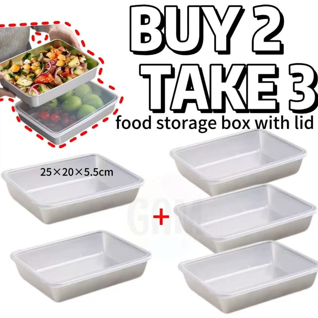 GS-BUY 2 TAKE 3-Stainless steel Food Container Box Storage Food with ...