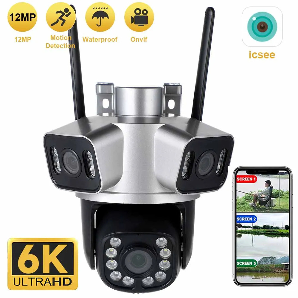 Dual Lens Wifi Camera 2k 4mp Dual Screen Ptz Camera Outdoor Auto ...