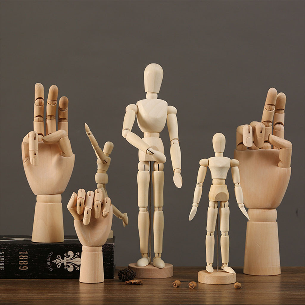 Drawing Wooden Puppet Model Sketch Painting Wooden Hand Art Imitation ...
