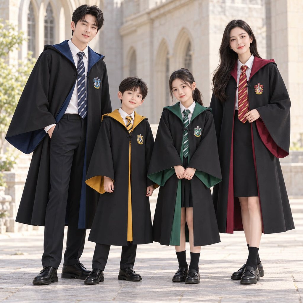 HP Magic Cloak School Uniform Book Movie Character Costume Magic Robe ...
