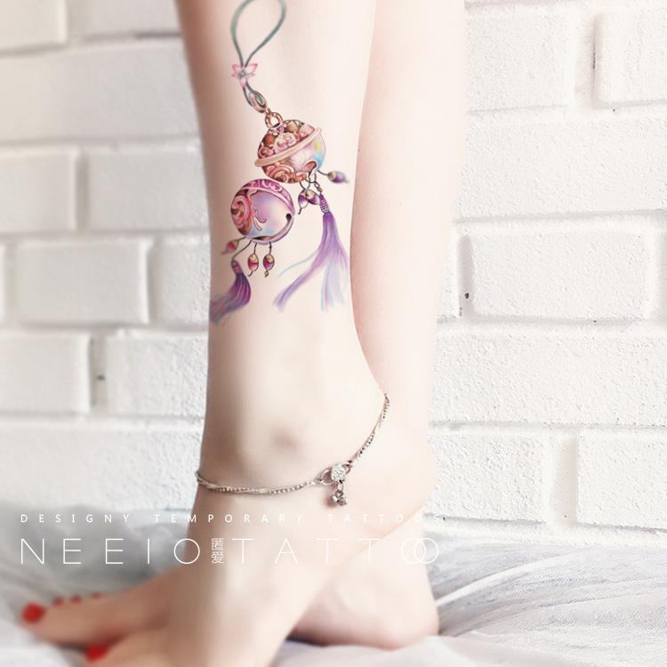 Original Tattoo Stickers Antique Beautiful Palace Bell Fresh Color ...