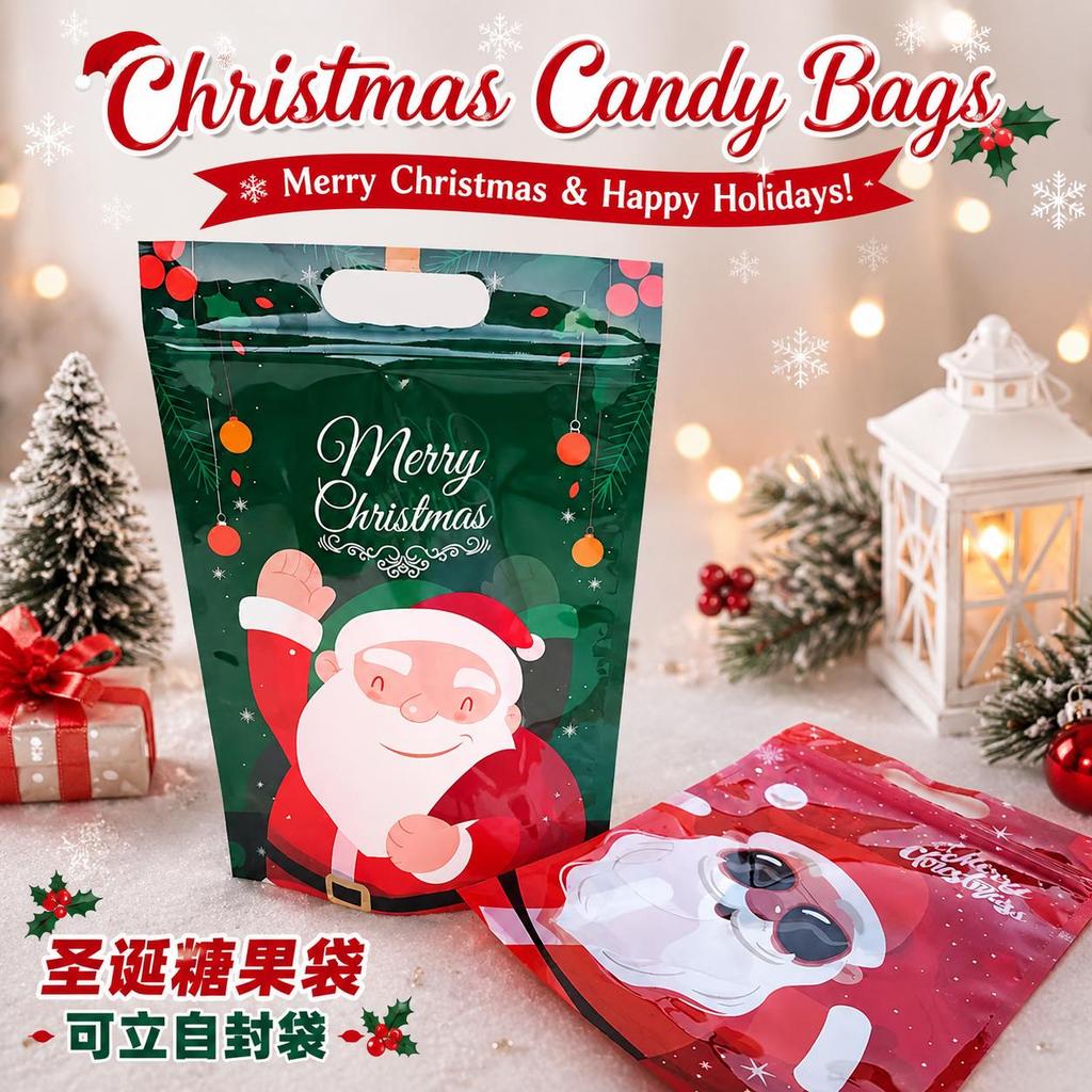 30PCS Christmas Candy Bags, Santa Treat Bags, Reusable Gift Bags for ...
