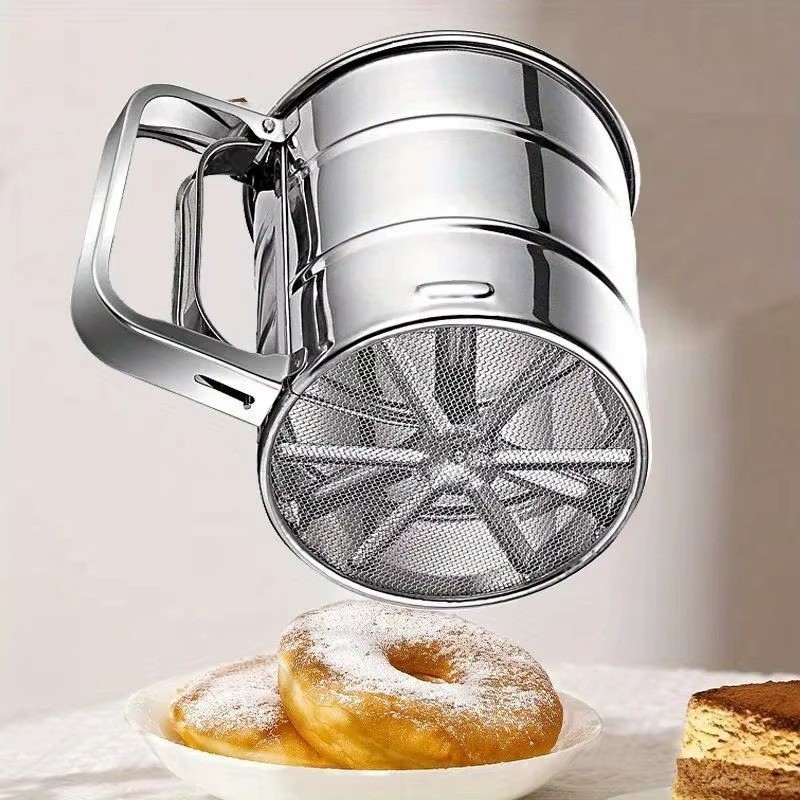 Flour Sifter Stainless Steel Fine Mesh Baking Flour Sifter Reusable ...